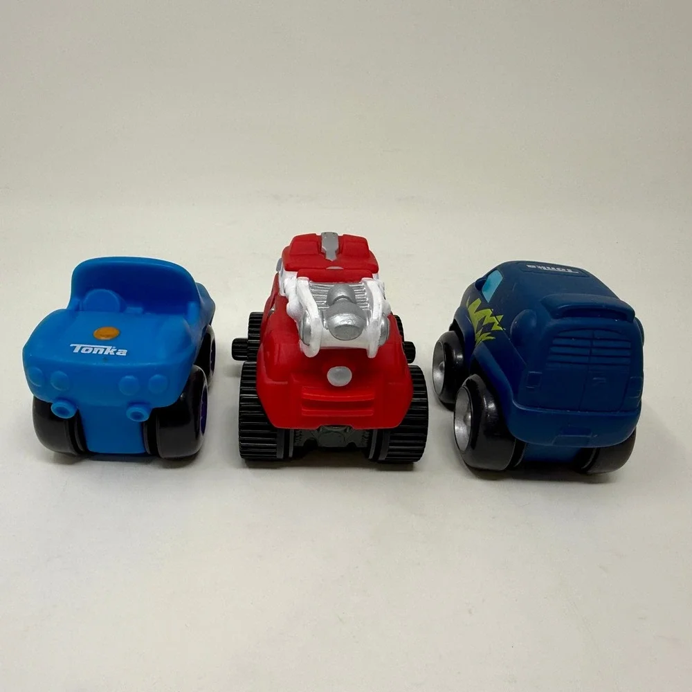 Lot of 3 Tonka Chuck & Friends Vehicles - Boomer Fire Truck & 2 Cars - Hasbro